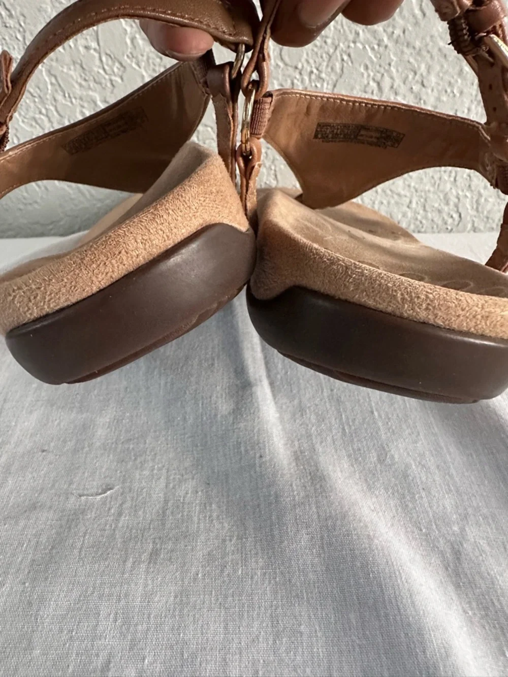 Vionic Kirra Sandals Womens 6.5 Brown Leather Thong Backstrap Comfort Flip Flop - Picture 5 of 8